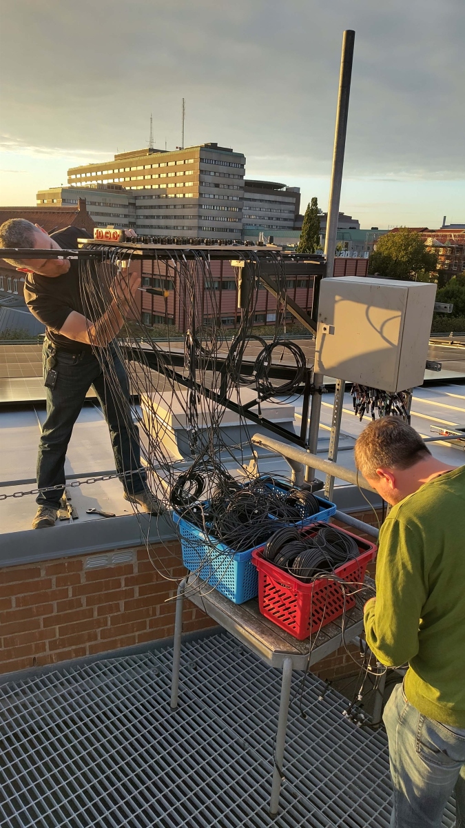 Image caption: Cross validation of the PAR sensors at Lund University. Photo by Tobias Biermann