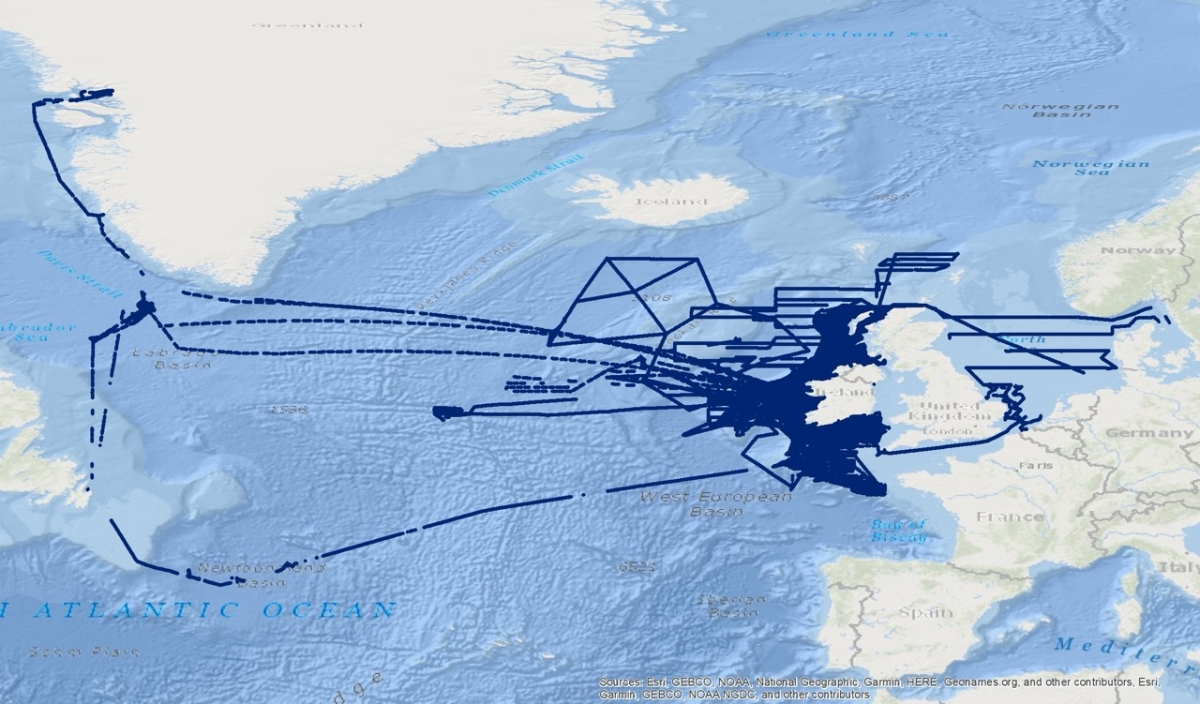 map showing the route of R/V Celtic Explorer