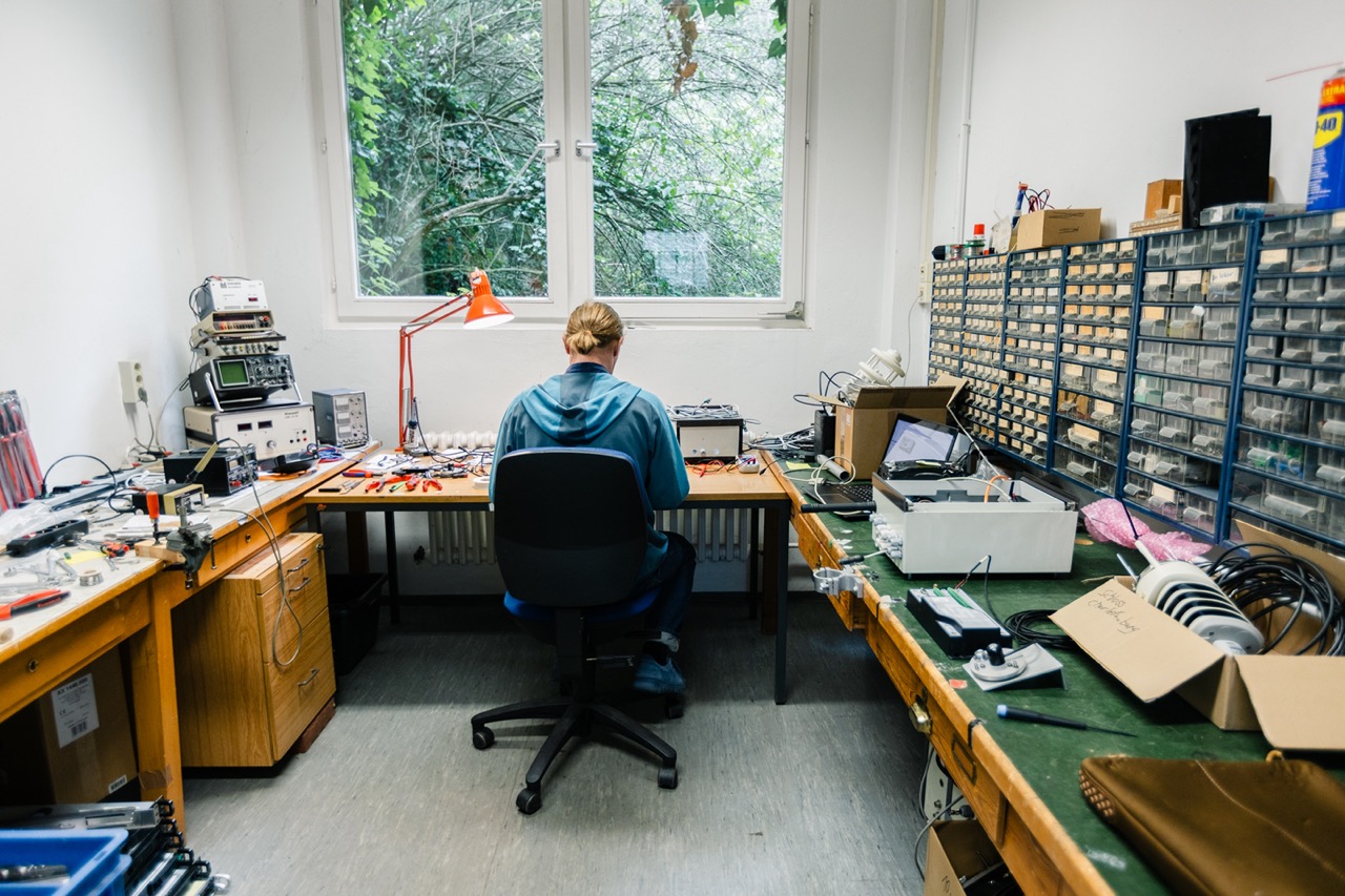 Station PI Dr Fred Meier working on instruments at the Berlin Rothenburgstrasse station.