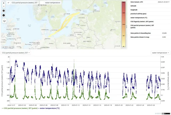 Finnmaid observations of pCO2 and sea surface temperature during cruises in 2024