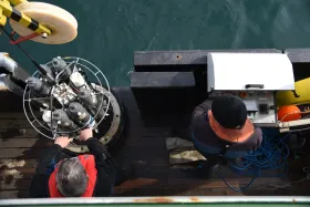 marine scientist on a research vessel