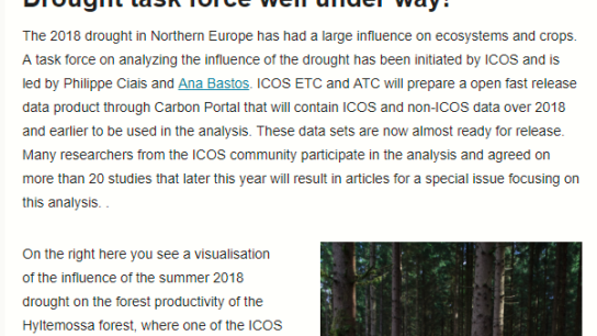 Screendump of the newsletter