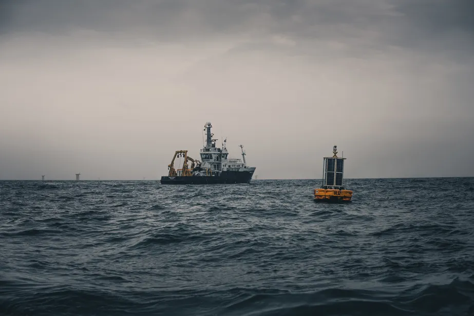 Ocean ship and buoy