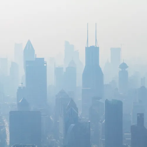 Picture of a megacity fovered in fog