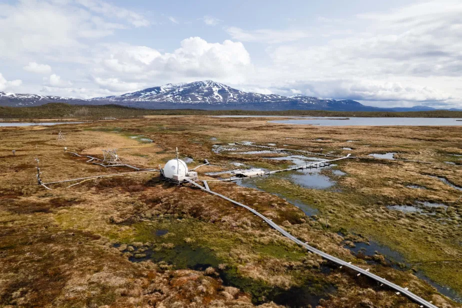 Aerial shot of the Abisko-Stordalen station